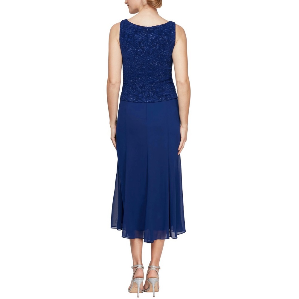 Alex Evening Glitter Knit Tank & Chiffon Skirt Set - Picture 4 of 4